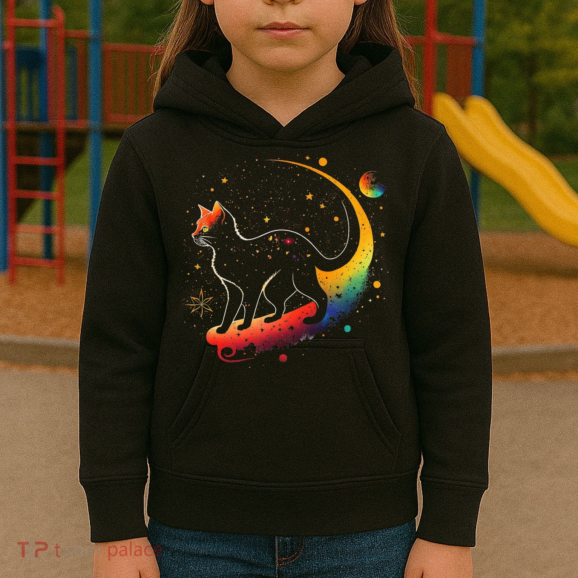 Astronaut Cat or Funny Galaxy Cat on Space Cat Lover Kids Hoodie
