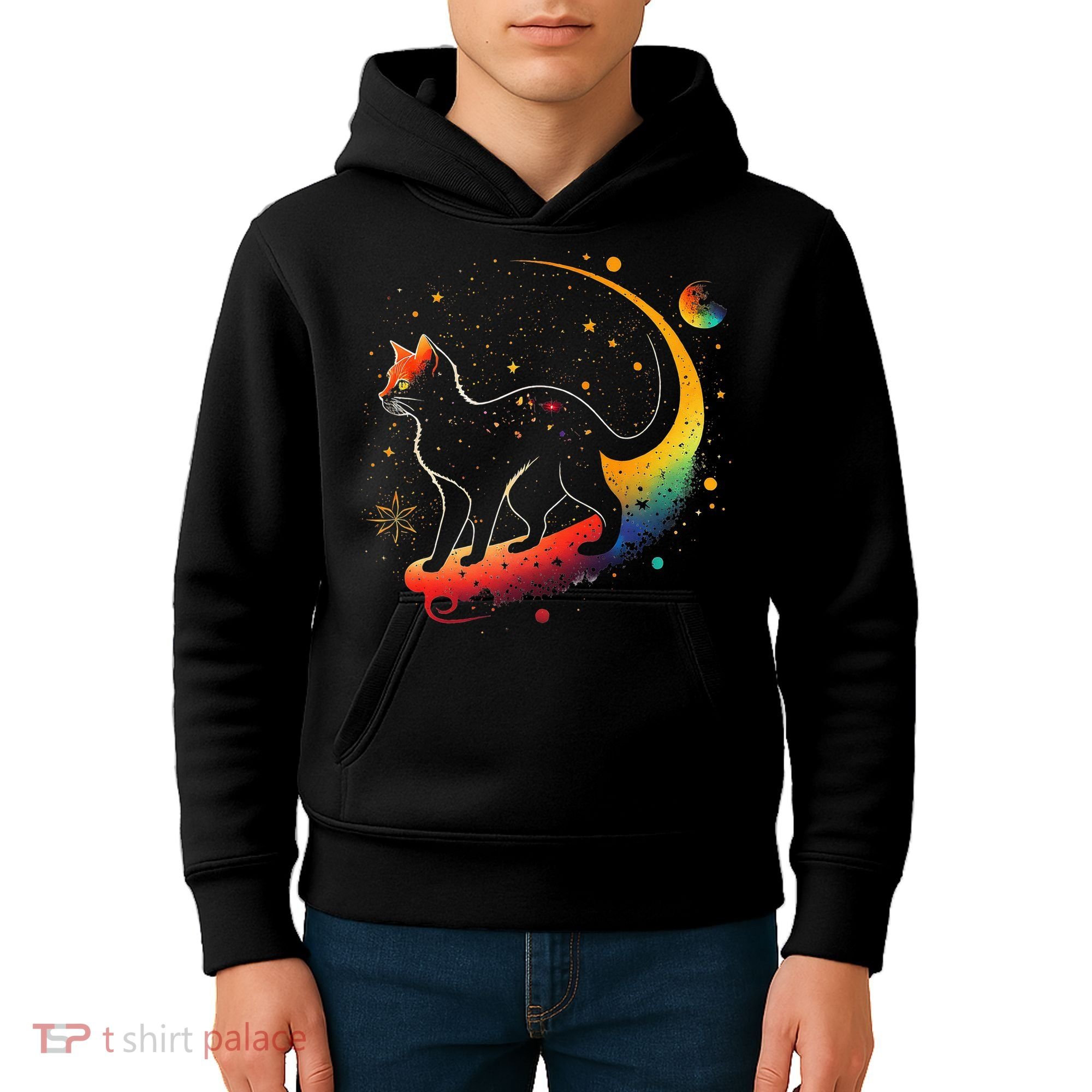 Astronaut Cat or Funny Galaxy Cat on Space Cat Lover Kids Hoodie