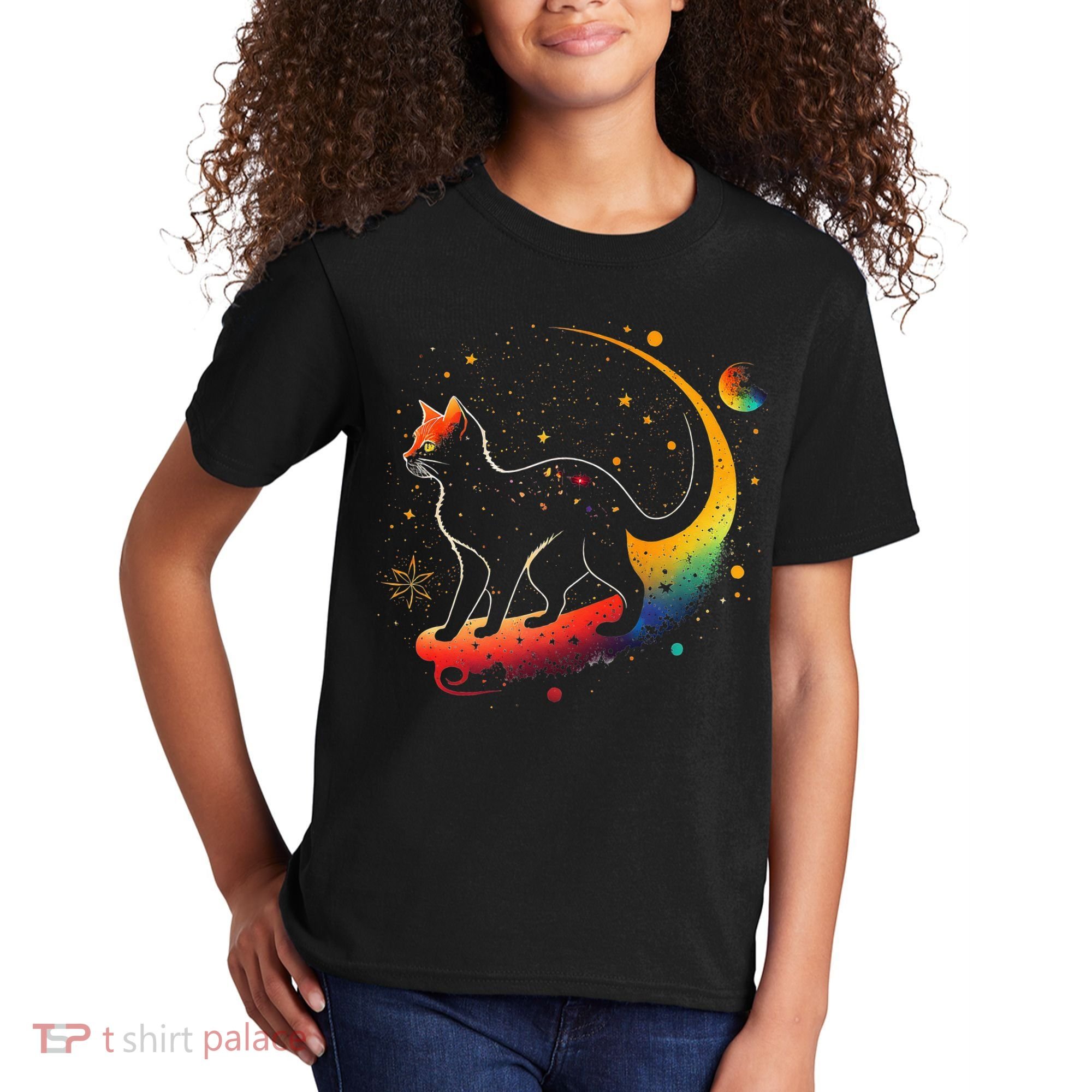 Astronaut Cat or Funny Galaxy Cat on Space Cat Lover Kids T-Shirt
