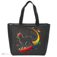 Astronaut Cat or Funny Galaxy Cat on Space Cat Lover Tote Bag thumb 0