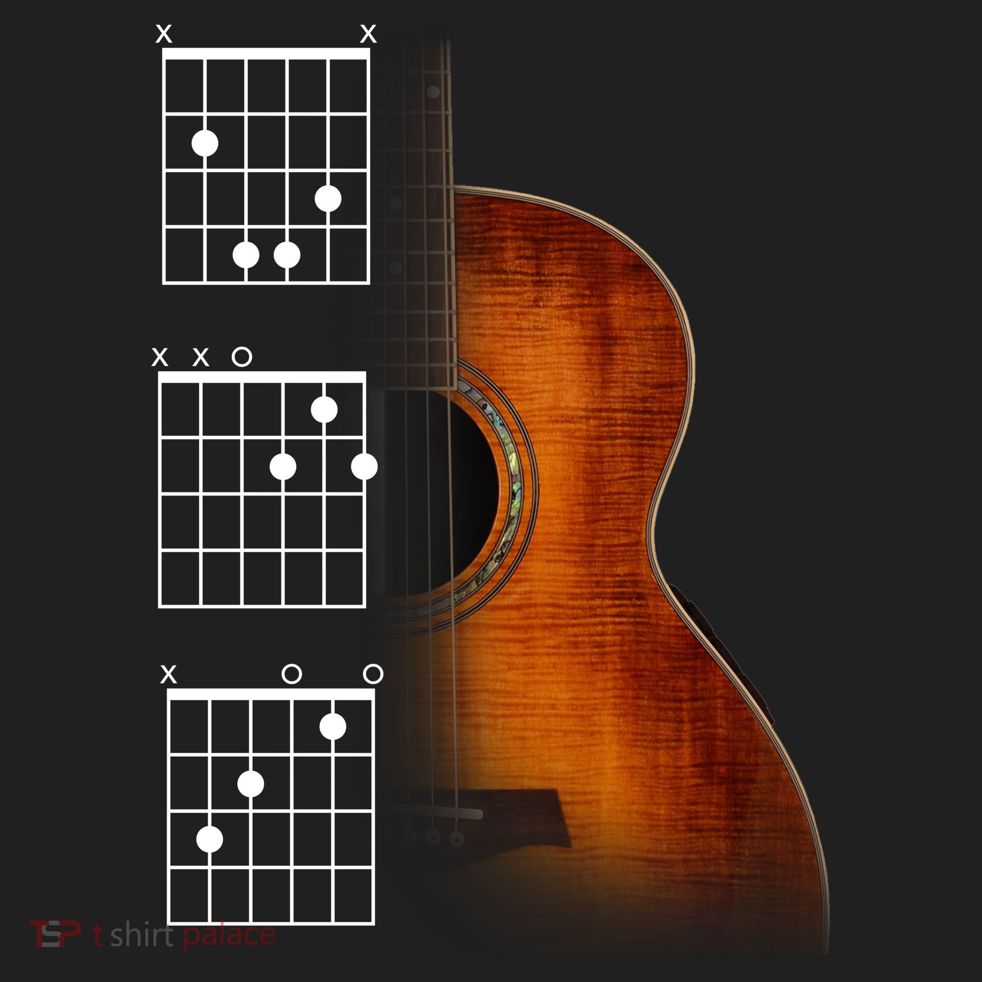 Acoustic Guitar Chords 7 Panel Mesh Trucker Snapback Hat