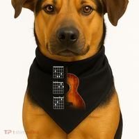 Acoustic Guitar Chords USA-Made Doggie Bandana thumb 1