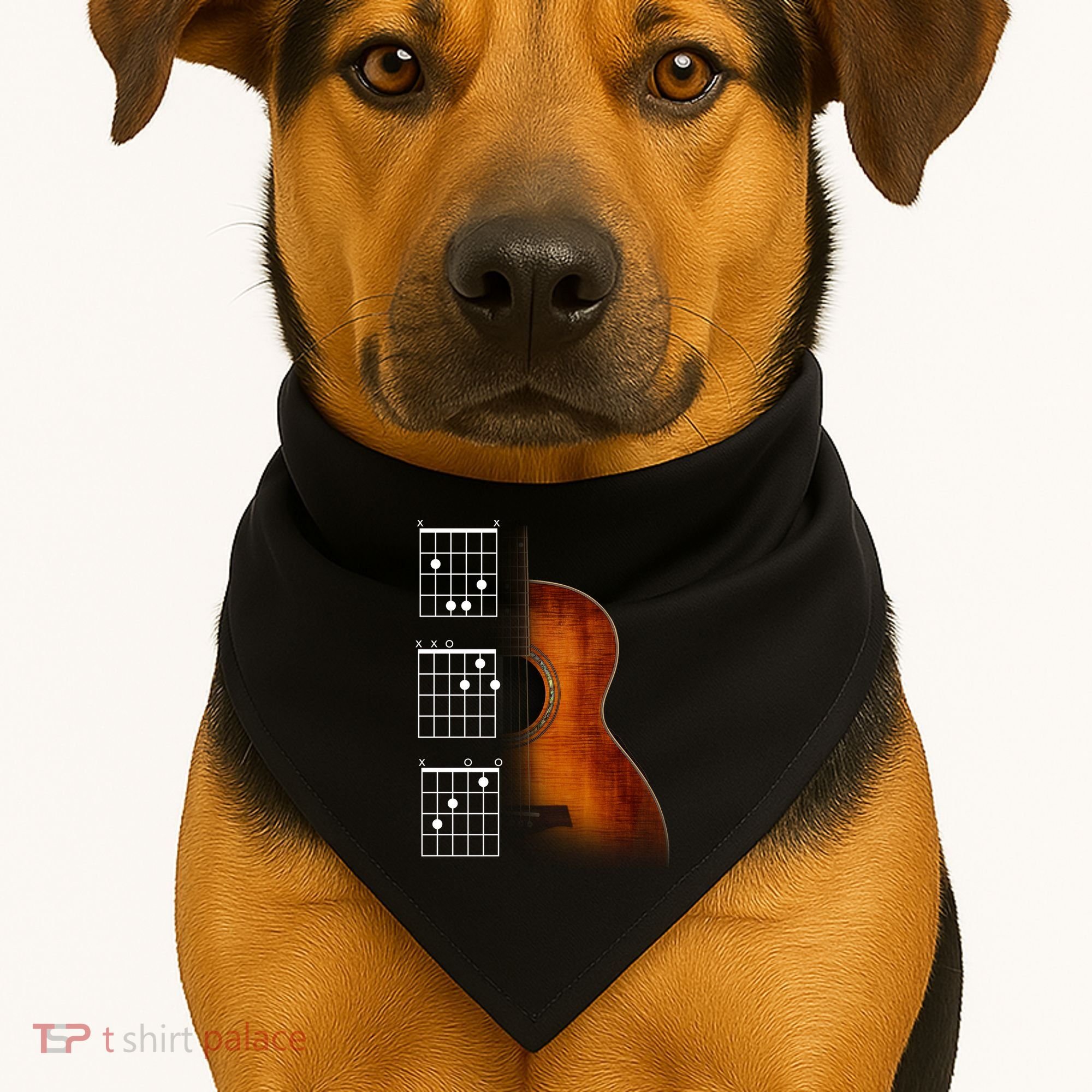 Acoustic Guitar Chords USA-Made Doggie Bandana