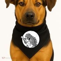 Acoustic Guitar Dinosaur USA-Made Doggie Bandana thumb 1