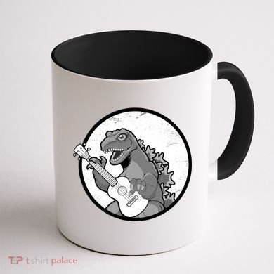 Acoustic Guitar Dinosaur Coffee Mug back