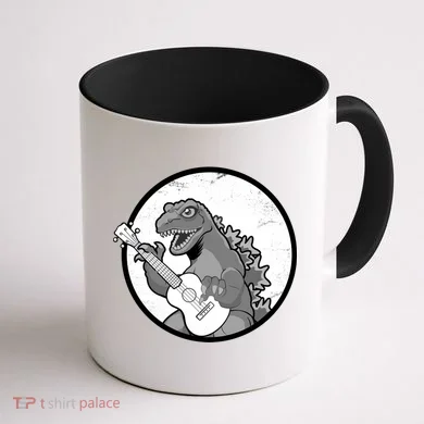 Acoustic Guitar Dinosaur Coffee Mug back
