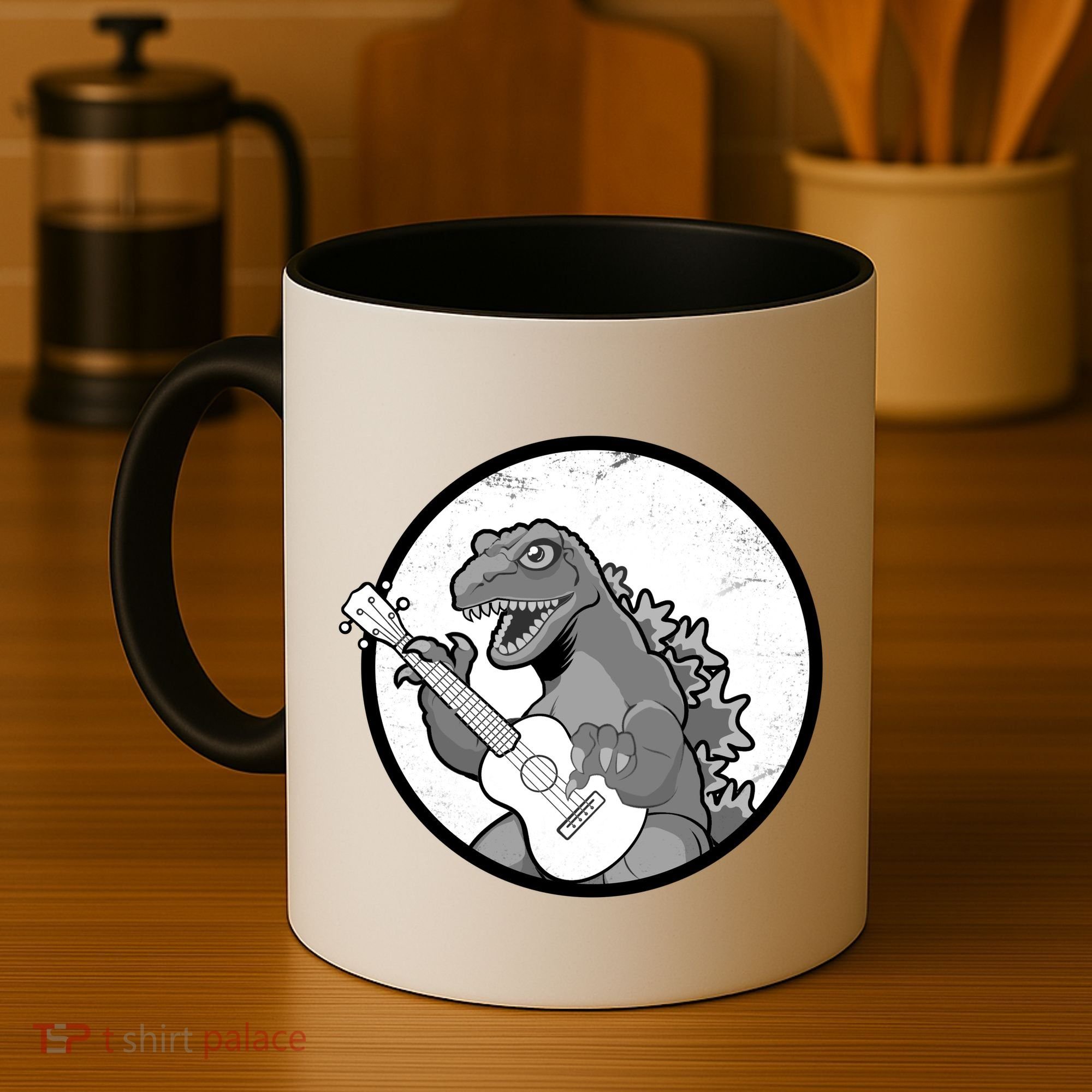 Acoustic Guitar Dinosaur Coffee Mug