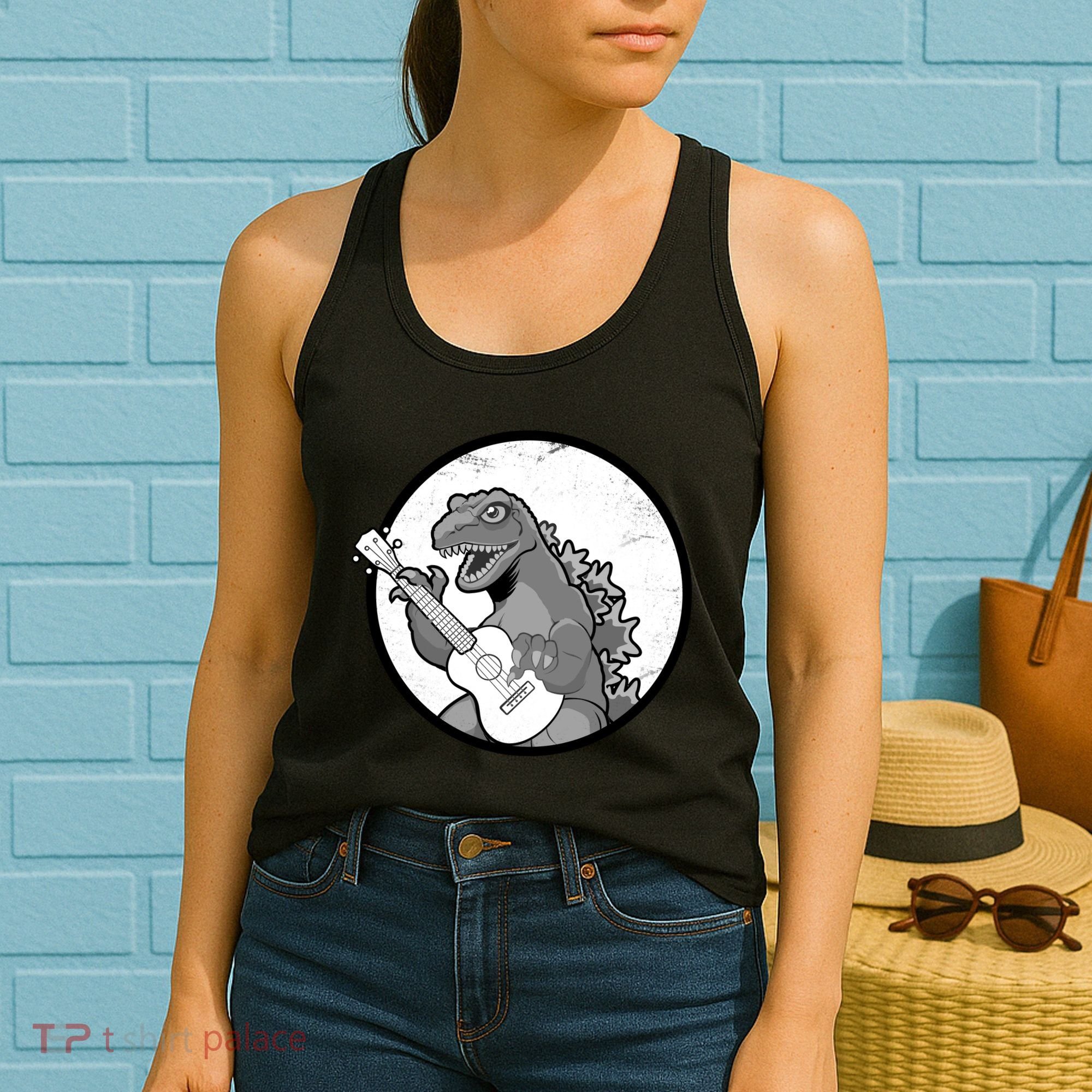 Acoustic Guitar Dinosaur Women's Tank Top