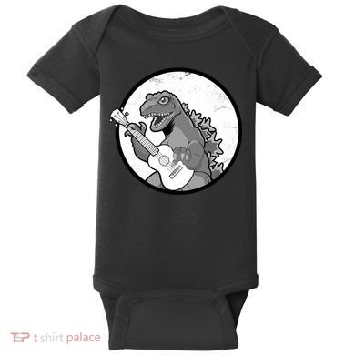 Acoustic Guitar Dinosaur Baby Bodysuit