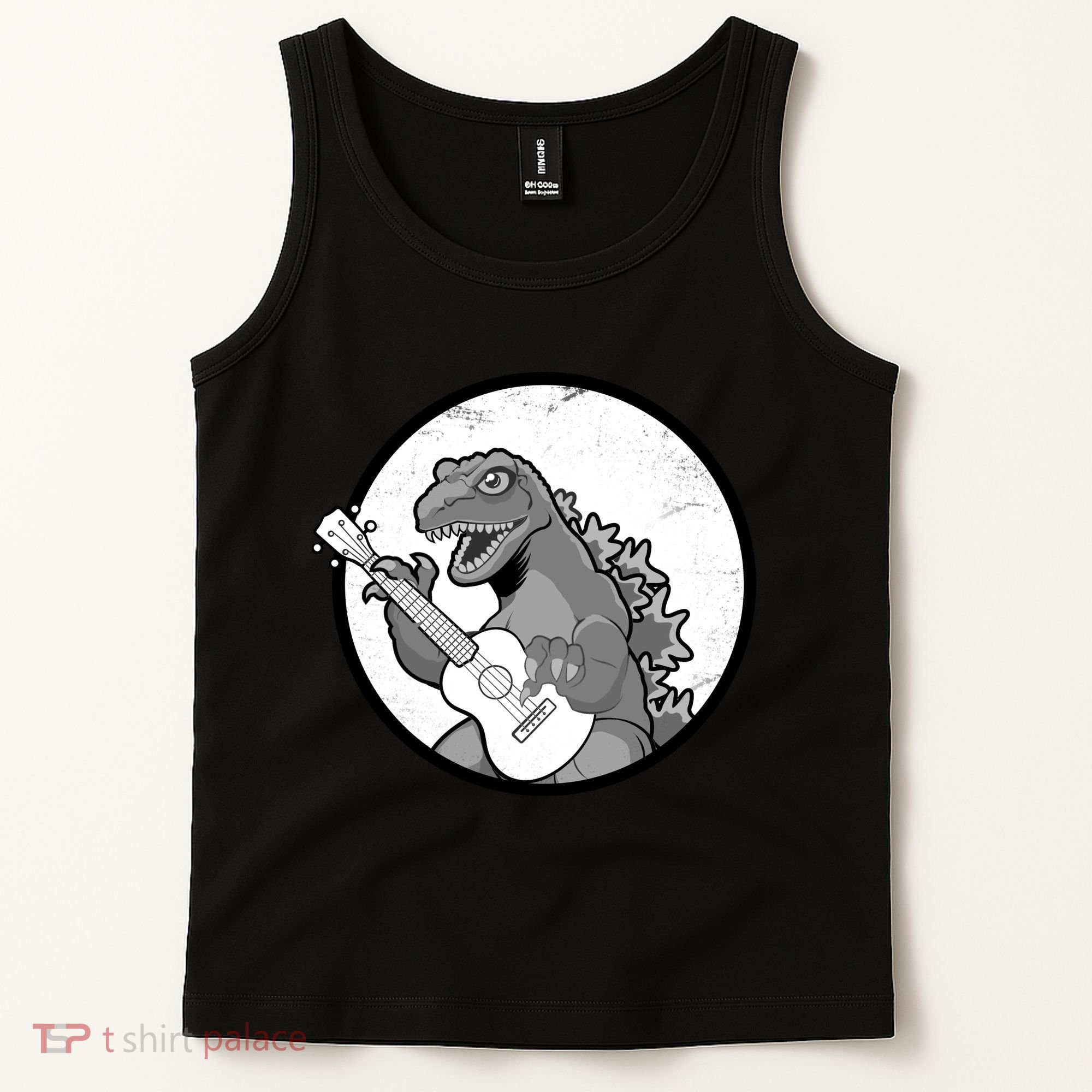 Acoustic Guitar Dinosaur Tank Top