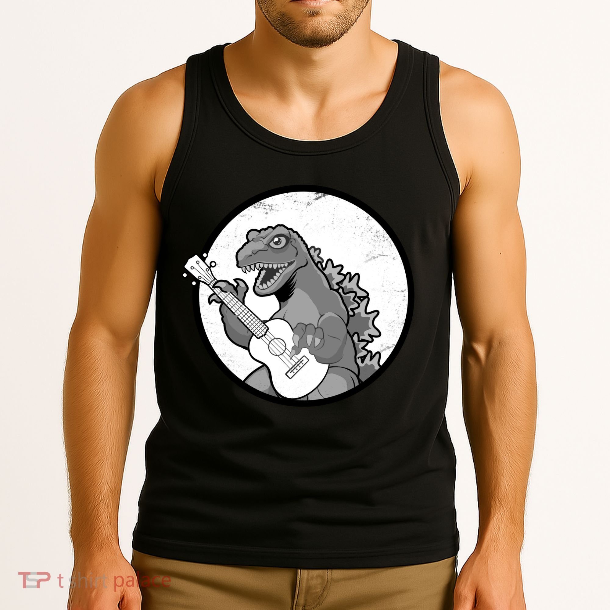Acoustic Guitar Dinosaur Tank Top