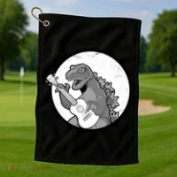 Acoustic Guitar Dinosaur Golf Towel thumb 1