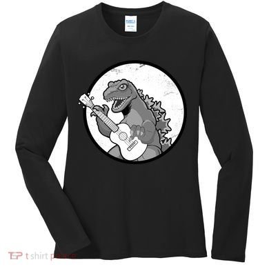 Acoustic Guitar Dinosaur Women's Long Sleeve Shirt