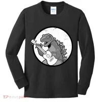 Acoustic Guitar Dinosaur Kids Long Sleeve Shirt thumb 0