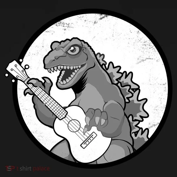 Acoustic Guitar Dinosaur Kids Long Sleeve Shirt