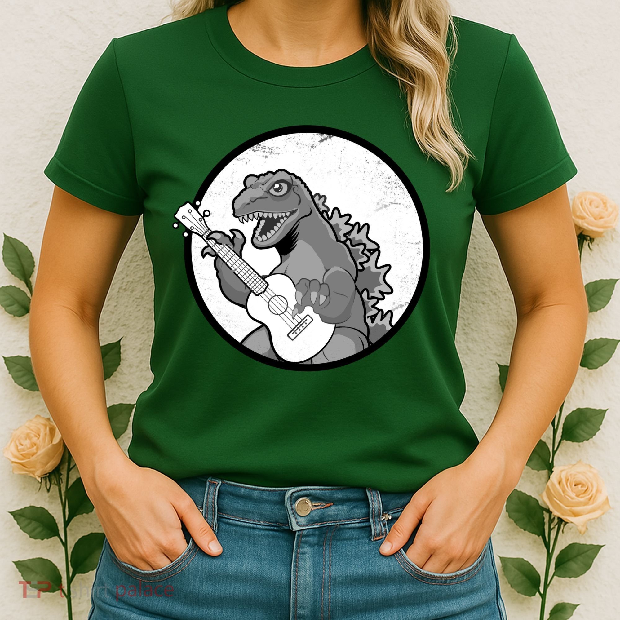 Acoustic Guitar Dinosaur Women's T-Shirt