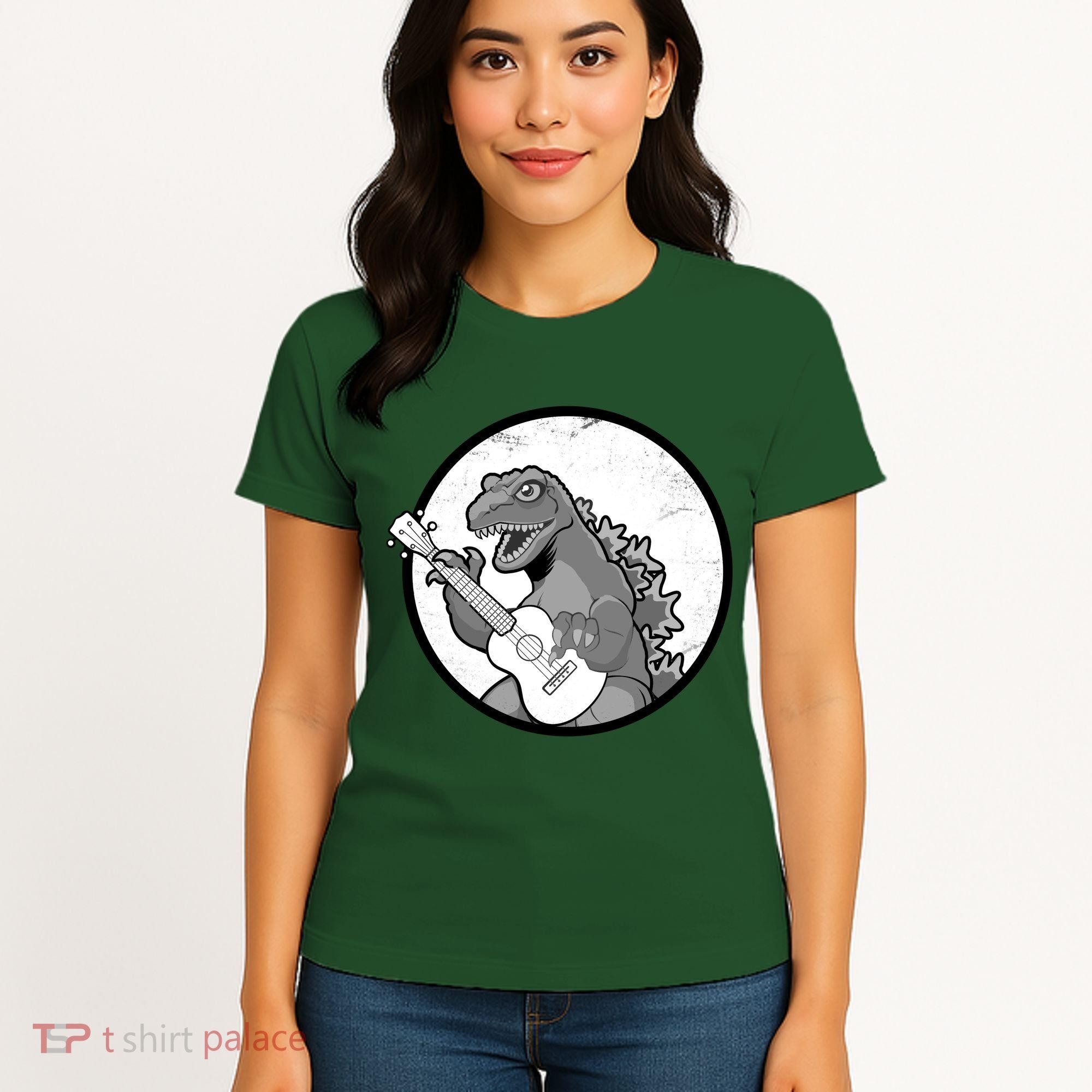 Acoustic Guitar Dinosaur Women's T-Shirt
