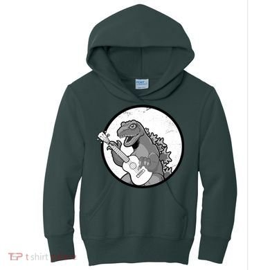 Acoustic Guitar Dinosaur Kids Hoodie