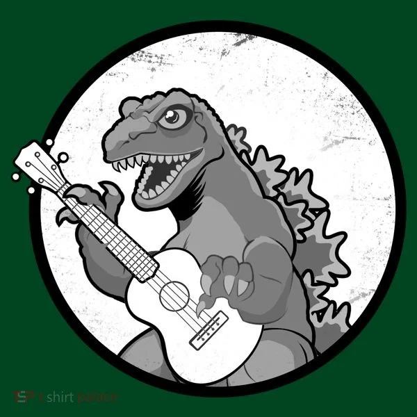 Acoustic Guitar Dinosaur Kids Hoodie