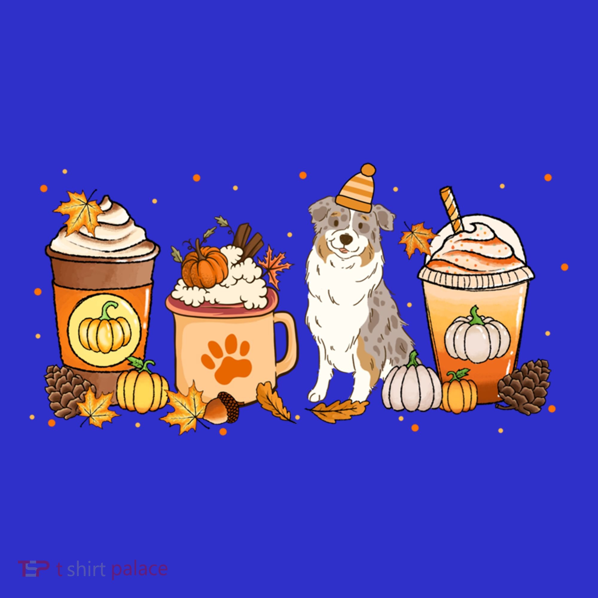 Aussie Coffee Pumpkin Spice Dog Lovers Fall Thanksgiving Funny Gift Tumbler