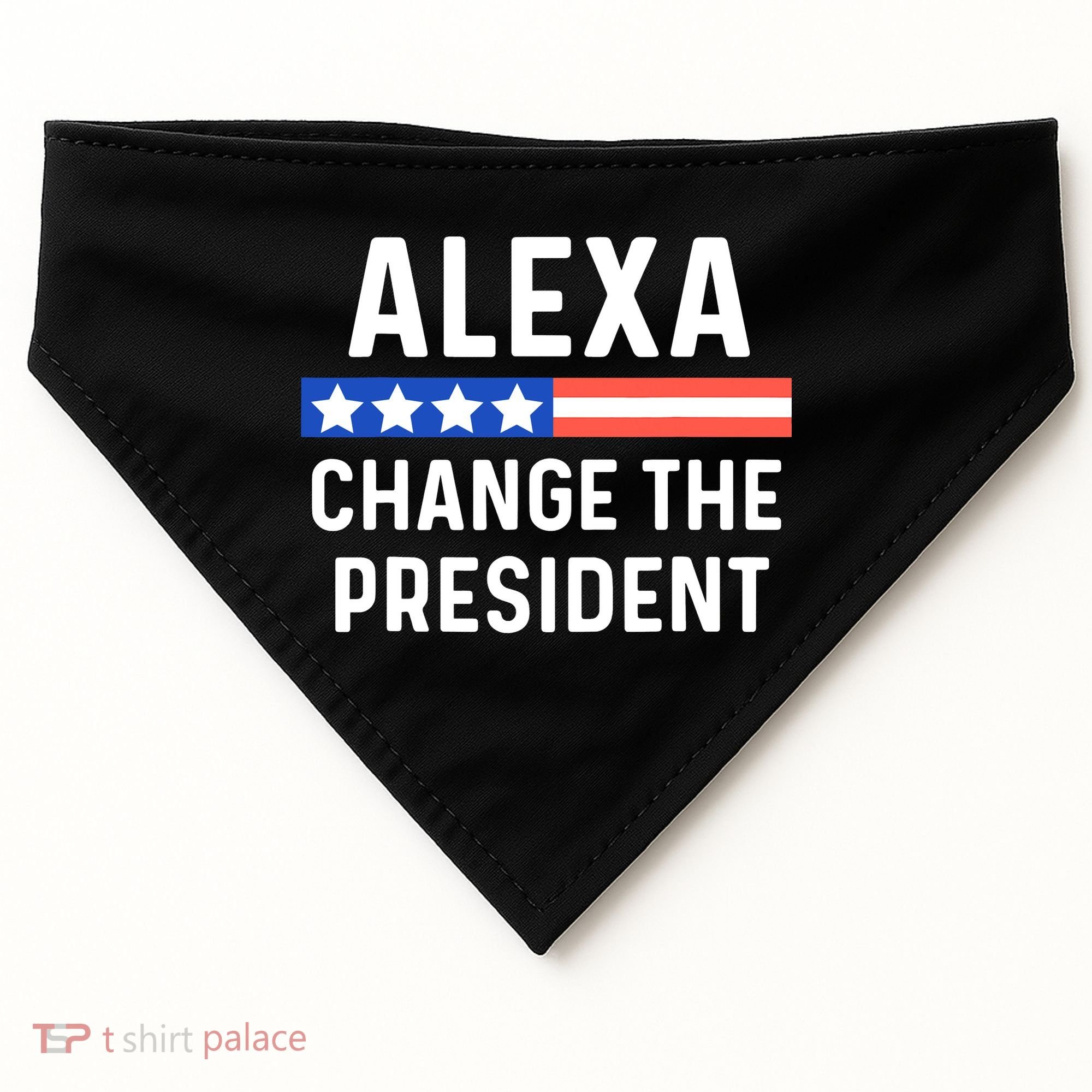 Alexa Change President Funny Usa Flag USA-Made Doggie Bandana