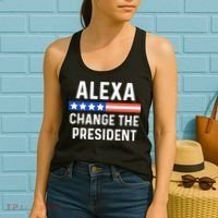 Alexa Change President Funny Usa Flag Women's Tank Top thumb 2