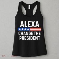 Alexa Change President Funny Usa Flag Women's Tank Top thumb 3