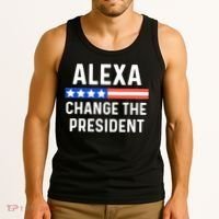 Alexa Change President Funny Usa Flag Tank Top thumb 3
