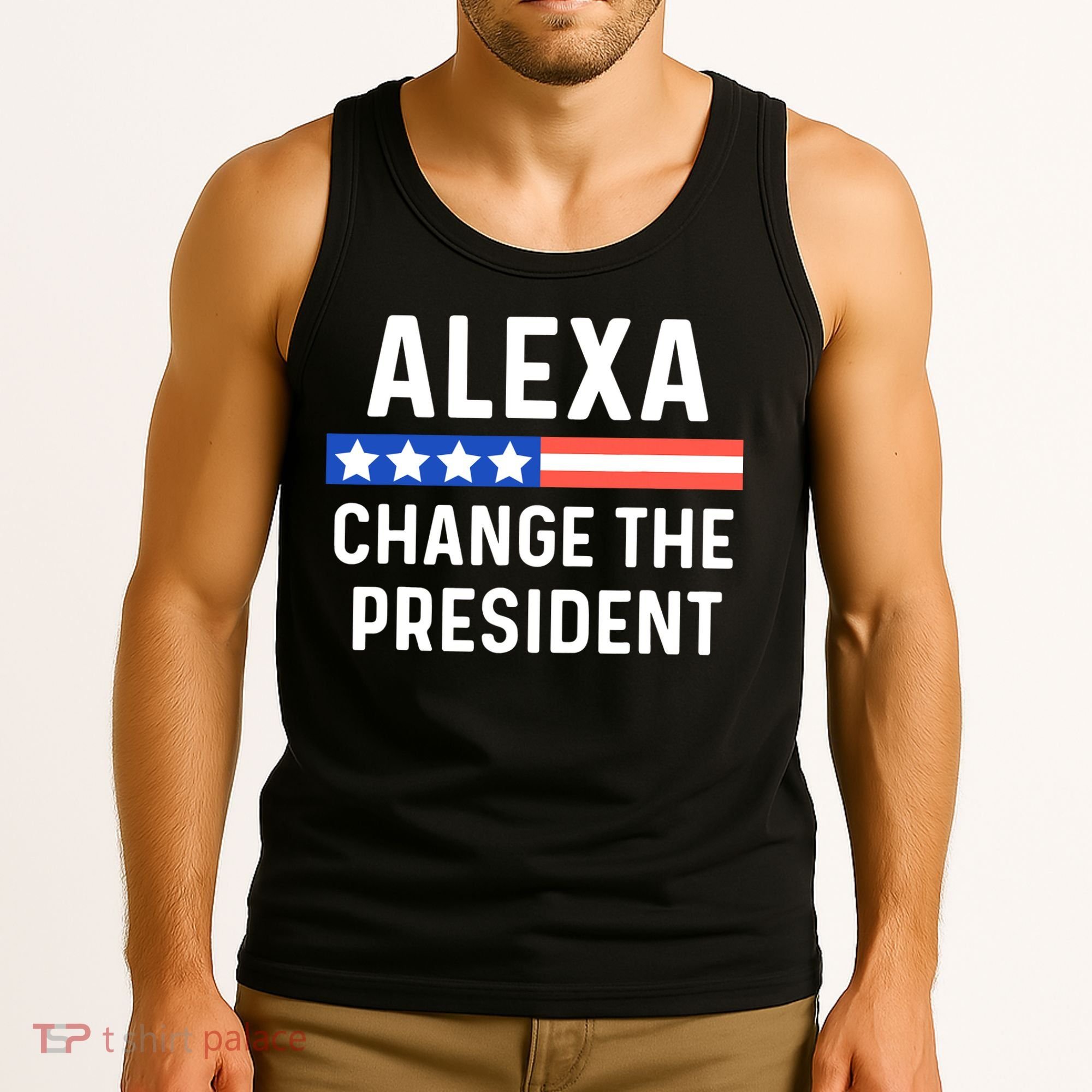 Alexa Change President Funny Usa Flag Tank Top