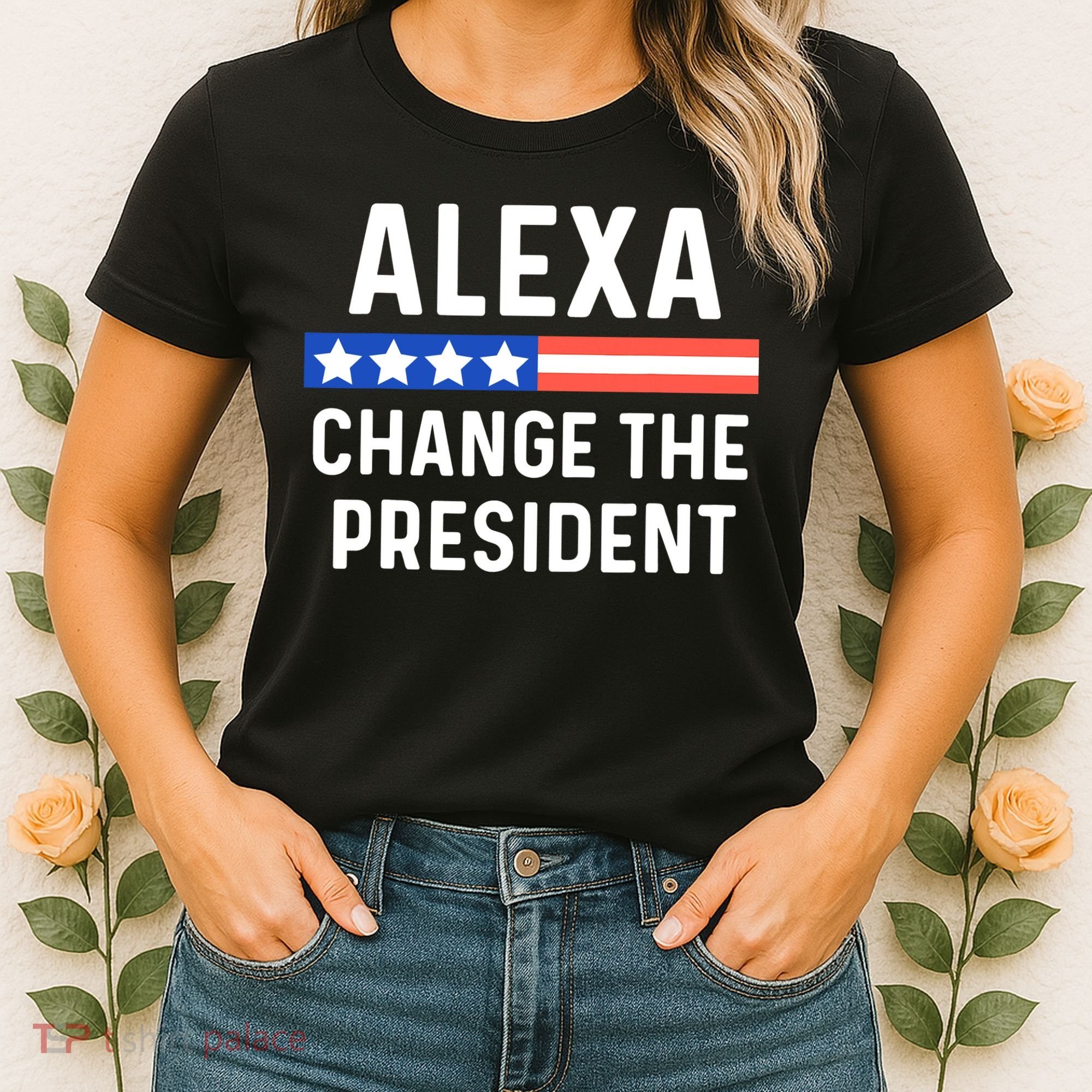 Alexa Change President Funny Usa Flag Women's T-Shirt