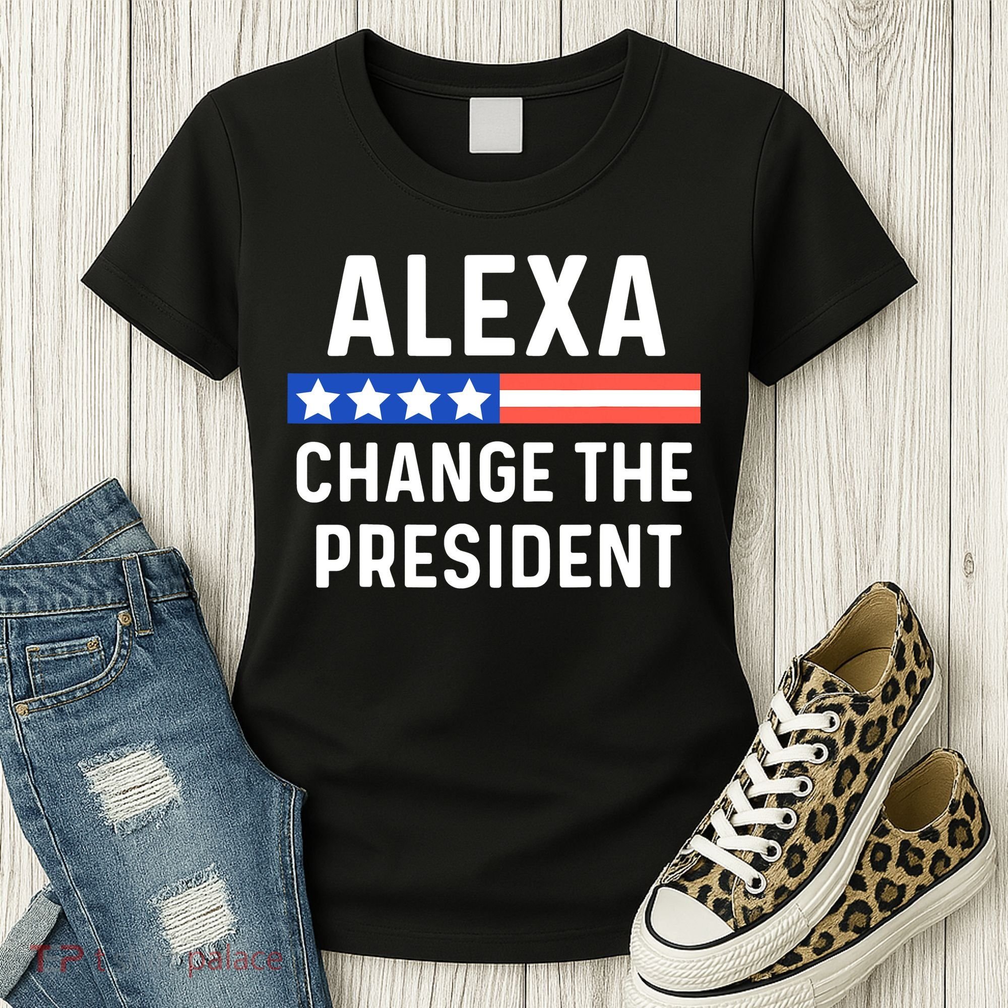 Alexa Change President Funny Usa Flag Women's T-Shirt