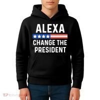 Alexa Change President Funny Usa Flag Kids Hoodie thumb 4