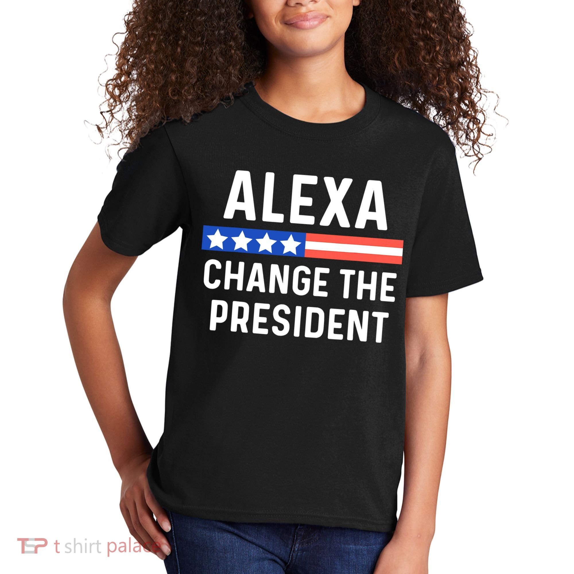 Alexa Change President Funny Usa Flag Kids T-Shirt
