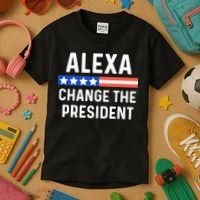 Alexa Change President Funny Usa Flag Kids T-Shirt thumb 3