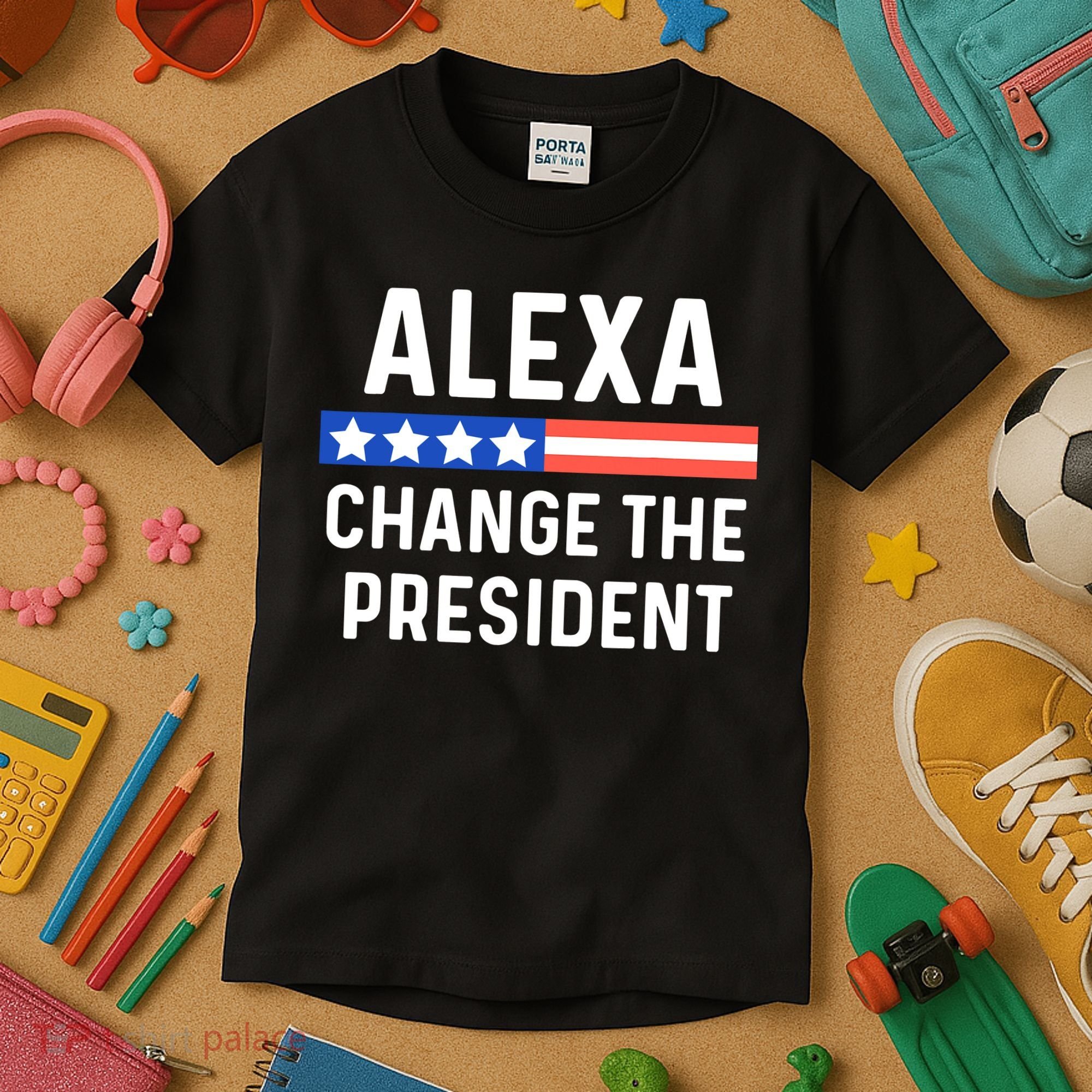 Alexa Change President Funny Usa Flag Kids T-Shirt