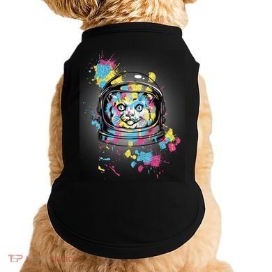 Astronaut Cat Paint Splatter Colorful Design Doggie Tank