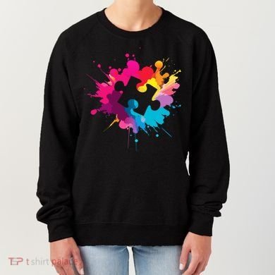 Autism Colorful Puzzle Piece Women's Sweatshirt
