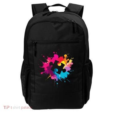 Autism Colorful Puzzle Piece Backpack