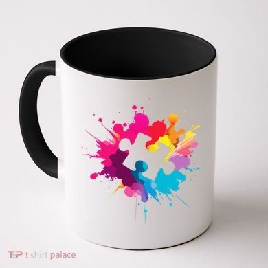 Autism Colorful Puzzle Piece Coffee Mug