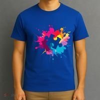 Autism Colorful Puzzle Piece T-Shirt thumb 3