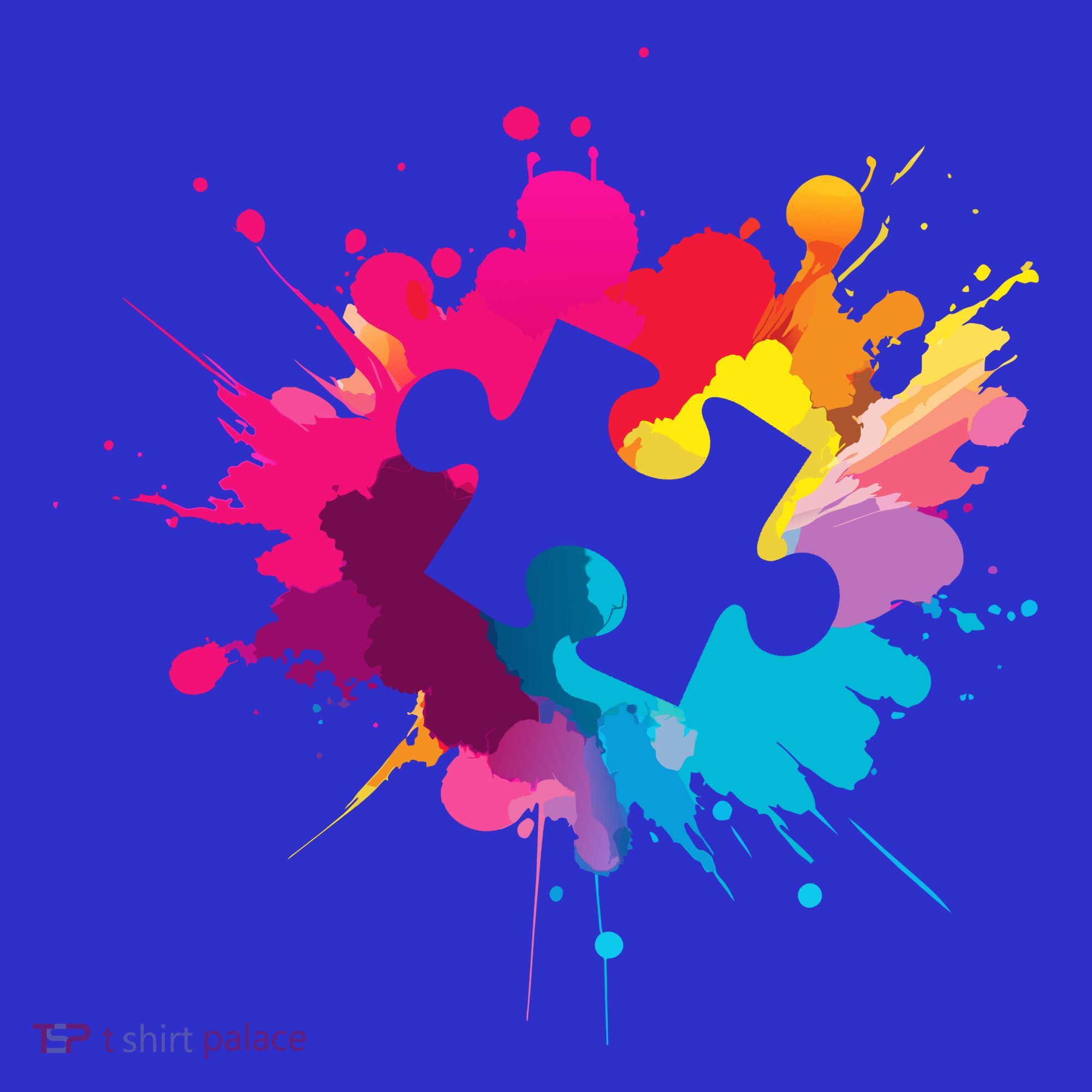Autism Colorful Puzzle Piece T-Shirt