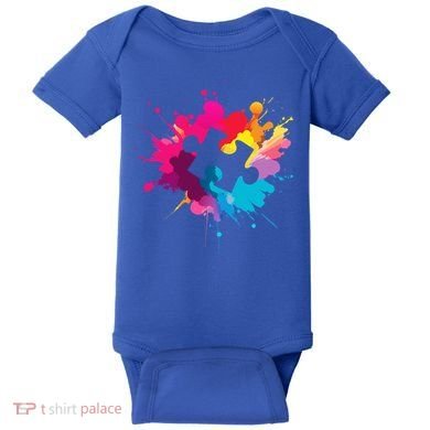 Autism Colorful Puzzle Piece Baby Bodysuit