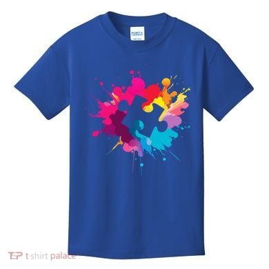 Autism Colorful Puzzle Piece Kids T-Shirt