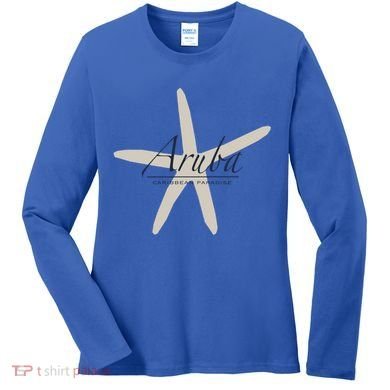 Aruba Caribbean Paradise Souvenir Cool Gift Starfish Gift Women's Long Sleeve Shirt
