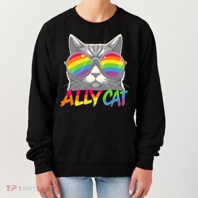 Ally Cat Pride Stuff Flag Lgbt Women's Sweatshirt