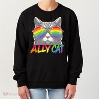 Ally Cat Pride Stuff Flag Lgbt Women's Sweatshirt thumb 0