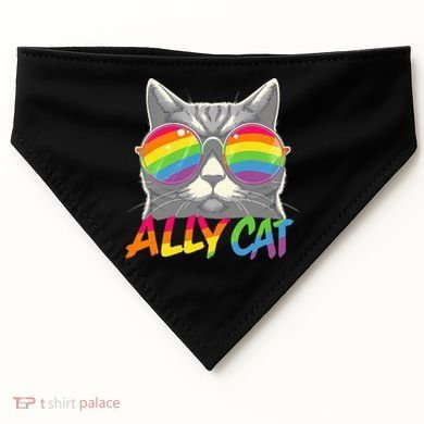 Ally Cat Pride Stuff Flag Lgbt USA-Made Doggie Bandana