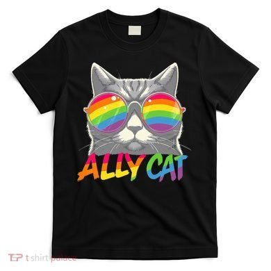 Ally Cat Pride Stuff Flag Lgbt T-Shirt