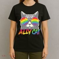 Ally Cat Pride Stuff Flag Lgbt T-Shirt thumb 4