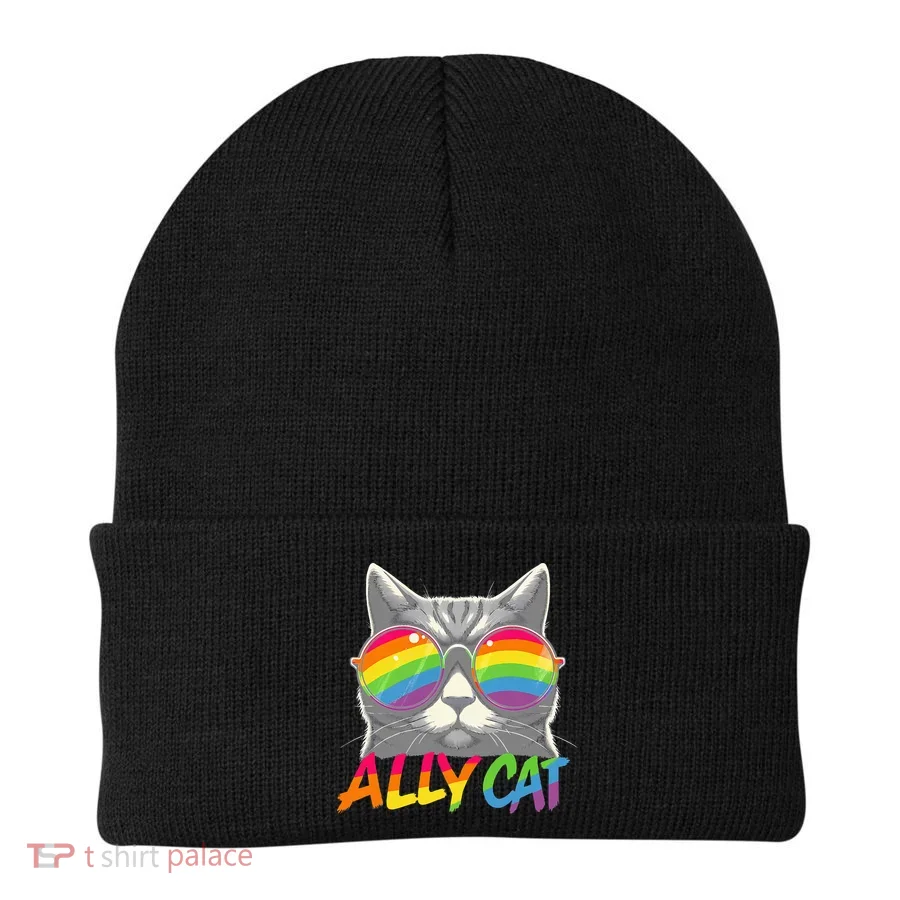 Ally Cat Pride Stuff Flag Lgbt Beanie